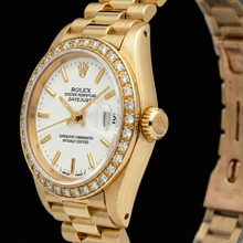 Afbeelding in Gallery-weergave laden, Rolex Datumjust Horloge Geelgouden Armband Stok Wijzerplaat Diamanten Lunette