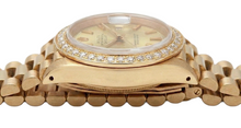 Afbeelding in Gallery-weergave laden, Rolex Datumjust Horloge Presidentiële Stijl Champagne Stok Wijzerplaat Lunette