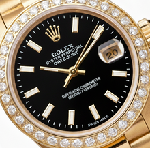 Afbeelding in Gallery-weergave laden, Rolex Datumjust Stok wijzerplaat presidentiële stijl dameshorloge diamanten rand