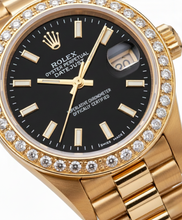 Afbeelding in Gallery-weergave laden, Rolex Datumjust Stok wijzerplaat presidentiële stijl dameshorloge diamanten rand