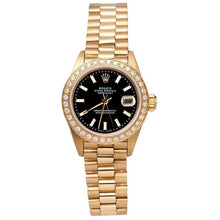 Afbeelding in Gallery-weergave laden, Rolex Datumjust Stok wijzerplaat presidentiële stijl dameshorloge diamanten rand