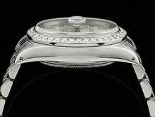 Afbeelding in Gallery-weergave laden, Rolex Datumjust dameshorloge roestvrij staal diamanten rand wit
