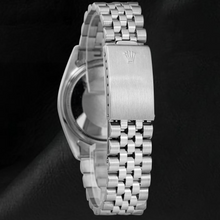 Afbeelding in Gallery-weergave laden, Rolex Datumjust middelgroot horloge met witte Romeinse wijzerplaat van roestvrij staal