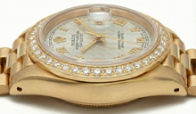 Afbeelding in Gallery-weergave laden, Rolex Datumjust piramide Romeinse wijzerplaat diamanten rand horloge voorzitter Stijl G
