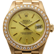 Afbeelding in Gallery-weergave laden, Rolex Datumjust rand Champagne-tapijtstok met wijzerplaathorloge voorzitter Stijl