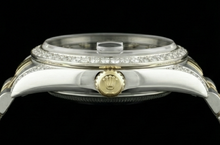 Afbeelding in Gallery-weergave laden, Rolex Datumjust snel ingesteld Geen gaten diamanten rand Zwarte wijzerplaat roestvrijstalen armband