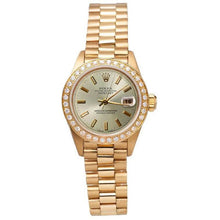 Afbeelding in Gallery-weergave laden, Rolex Datumjust voorzitter-stijl horloge ivoorkleurige diamanten rand