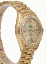 Afbeelding in Gallery-weergave laden, Rolex Datumjust voorzitter-stijl horloge ivoorkleurige diamanten rand