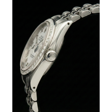 Afbeelding in Gallery-weergave laden, Rolex Datumjust witte Dweil Romeinse wijzerplaat Diamanten lunette roestvrij staal Jubileum armband SNELLE INSTELLING