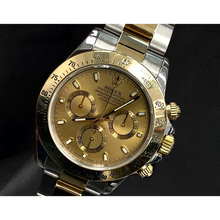Afbeelding in Gallery-weergave laden, Rolex Daytona Cosmograph Tweekleurig Horloge met Champagne Wijzerplaat