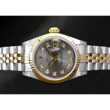 Afbeelding in Gallery-weergave laden, Rolex Jaar 2001 Datejust Grijze Diamant Wijzerplaat 26 mm Tweekleurig Dameshorloge