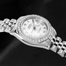 Afbeelding in Gallery-weergave laden, Rolex Lady-Datejust 26mm Wit Parelmoer Diamant Staal Dameshorloge