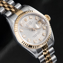 Afbeelding in Gallery-weergave laden, Rolex Lady Datejust 26 mm Zilveren Diamanten Jubilee Wijzerplaat Tweekleurig Horloge