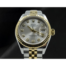Afbeelding in Gallery-weergave laden, Rolex Lady-Datejust 28mm 279173 Horloge met Zilveren Diamanten Wijzerplaat Tweekleurig