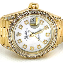 Afbeelding in Gallery-weergave laden, parelmoer diamanten wijzerplaat Rolex
