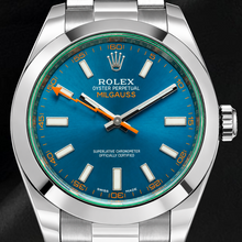 Afbeelding in Gallery-weergave laden, Rolex Milgauss 40mm 116400GV Blauwe Lichtgevende Wijzerplaat Roestvrij Staal Oyster-armband Horloge