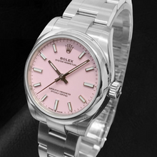 Afbeelding in Gallery-weergave laden, Rolex Oester Doorlopend 31 mm snoeproze roestvrijstalen herenhorloge met lichtgevende wijzerplaat