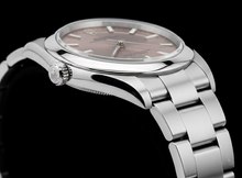Afbeelding in Gallery-weergave laden, Rolex Oester Doorlopend 31 mm stalen dameshorloge met lichtgevende wijzerplaat in zalmkleur