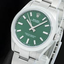 Afbeelding in Gallery-weergave laden, Rolex Oyster Perpetual 277200 31mm Groene Wijzerplaat Gladde Lunette Roestvrij Staal Horloge