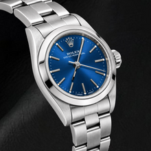 Afbeelding in Gallery-weergave laden, Rolex Oyster Perpetual 76080 26mm Horloge van Roestvrij Staal met Blauwe Wijzerplaat met Streepindexen