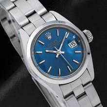 Afbeelding in Gallery-weergave laden, Rolex Oyster Perpetual 76094 26mm Blauwe Wijzerplaat met Streepindexen Roestvrij Staal Horloge
