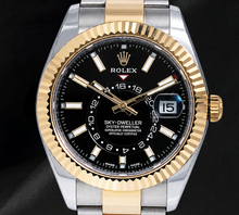 Afbeelding in Gallery-weergave laden, Rolex Sky-Dweller 326933 Zwarte Wijzerplaat 42mm Tweekleurig Horloge