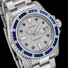 Afbeelding in Gallery-weergave laden, Rolex Submariner Datum 116610LN 40mm Diamanten Wijzerplaat Met Blauwe Saffier Horloge Roestvrij Staal