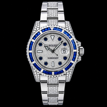 Afbeelding in Gallery-weergave laden, Rolex Submariner Date 116610 40mm Diamanten Wijzerplaat met Blauwe Saffier Horloge Roestvrij Staal Oyster-armband
