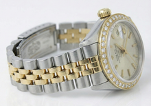 Afbeelding in Gallery-weergave laden, Rolex diamanten rand witte stok wijzerplaat horloge rand G Jubileum-armband