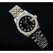 Afbeelding in Gallery-weergave laden, Rolex middelgroot Datumjust diamanten horloge