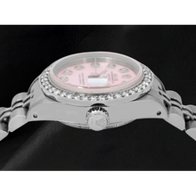 Afbeelding in Gallery-weergave laden, Rolex Datumjust roestvrij staal jubileumarmband roze dweil diamanten wijzerplaat dameshorloge