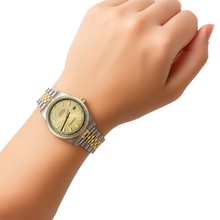 Afbeelding in Gallery-weergave laden, Rolex stok wijzerplaat Datumjust herenhorloge snel ingesteld & gouden jubileumarmband snel ingesteld P1