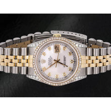 Afbeelding in Gallery-weergave laden, Rolex tweekleurig jubileumarmbandhorloge, 36 mm Datumjust witte diamanten wijzerplaat