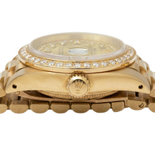 Afbeelding in Gallery-weergave laden, Rolex voorzitter-stijl Champagne Snaar Wijzerplaat horloge geel goud Diamant band