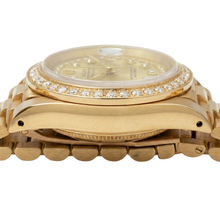 Afbeelding in Gallery-weergave laden, Rolex voorzitter-stijl Champagne Snaar Wijzerplaat horloge geel goud Diamant band