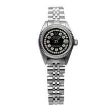 Afbeelding in Gallery-weergave laden, Rolex zwarte dubbele roestvrij staal Jubileum armband dames Datumjust horloge