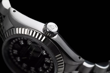 Afbeelding in Gallery-weergave laden, Rolex zwarte dubbele roestvrij staal Jubileum armband dames Datumjust horloge