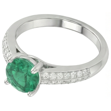 Afbeelding in Gallery-weergave laden, echte round smaragd 2.60karaat ring profielweergave
