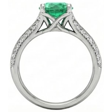 Afbeelding in Gallery-weergave laden, echte round smaragd 3.20karaat ring op wit