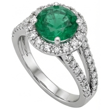 Afbeelding in Gallery-weergave laden, echte round smaragd 3.80karaat ring close-up detail