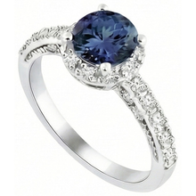 Afbeelding in Gallery-weergave laden, echte round saffier 2.50karaat ring close-up detail