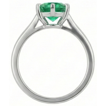 Afbeelding in Gallery-weergave laden, Rond geslepen groene smaragd Solitaire 3 karaats ring goud wit 14K