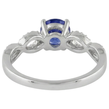 Afbeelding in Gallery-weergave laden, Rond geslepen tanzaniet 3.50 karaat Natuurlijke echte diamanten ( niet in een laboratorium gekweekt ) fancy ring wit goud 14k