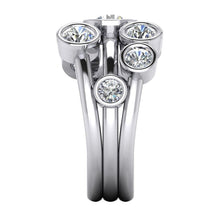 Afbeelding in Gallery-weergave laden, Ronde Bubble Echt Diamond Ring 2,10 karaat 6 mm brede omlijsting set