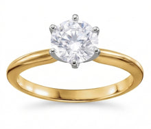Afbeelding in Gallery-weergave laden, Ronde Echte Natuurlijke uit de a aarde gewonnen Diamant 3.52 Ct. Solitaire Ring Tweekleurig Sieraad