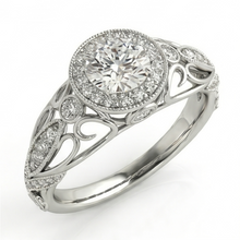 Afbeelding in Gallery-weergave laden, Ronde Diamanten verlovingsjubileum 1,10 karaat fancy ring WG 14K