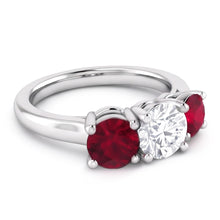 Afbeelding in Gallery-weergave laden, Ronde Diamond Ruby Stone Ring 2,40 karaat witgoud 14K sieraden
