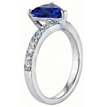 Afbeelding in Gallery-weergave laden, echte round saffier 2.50karaat ring close-up detail