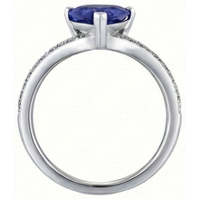 Afbeelding in Gallery-weergave laden, echte round saffier 2.50karaat ring profielweergave