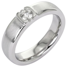 Afbeelding in Gallery-weergave laden, Ronde Echt Diamanten Herenring Met Geborstelde Afwerking 14K 0,50 Karaat Witgoud